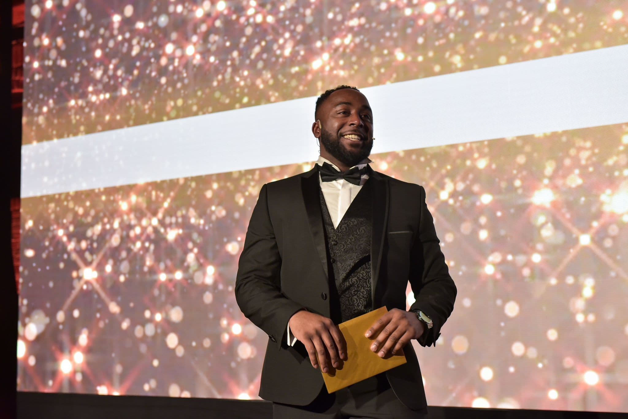 Cameron Murrell on stage